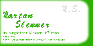 marton slemmer business card